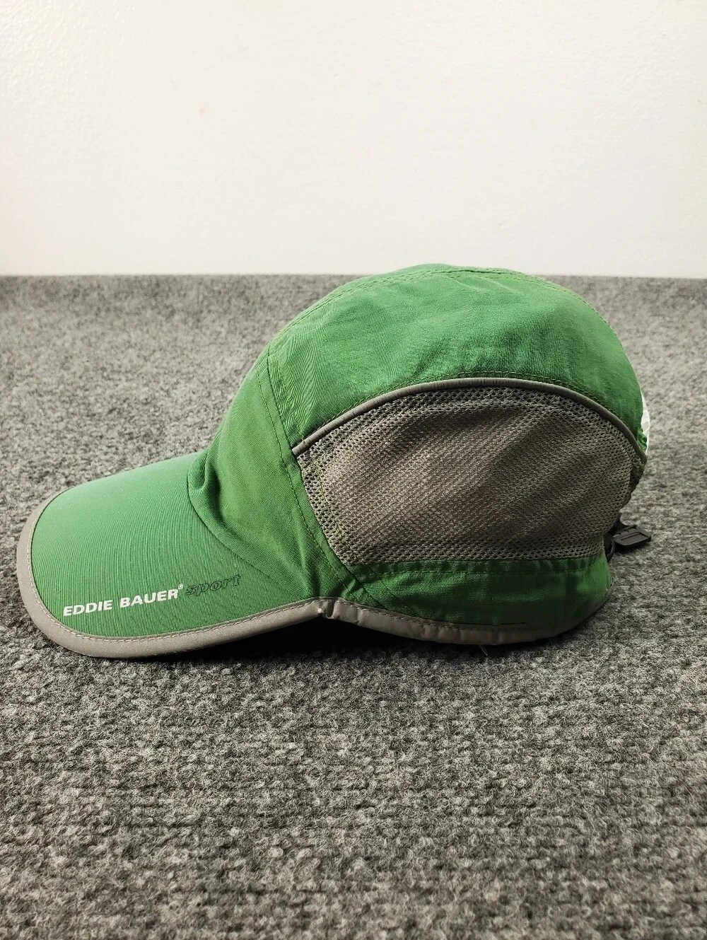Eddie Bauer Sport Nylon Trail Running Cap One Size Green Mesh Vented 5 Panel